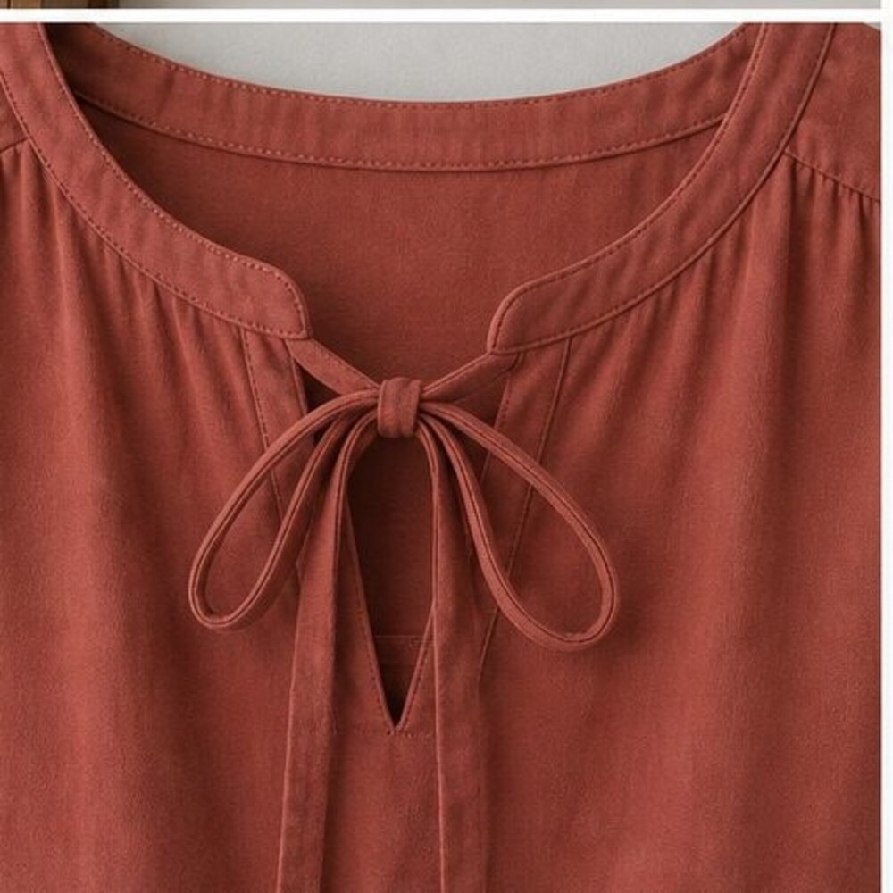 Rust Puff Sleeve Top - Picture 4 of 6